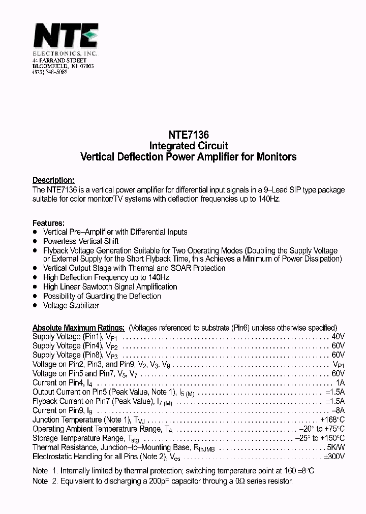 NTE7136_1291266.PDF Datasheet