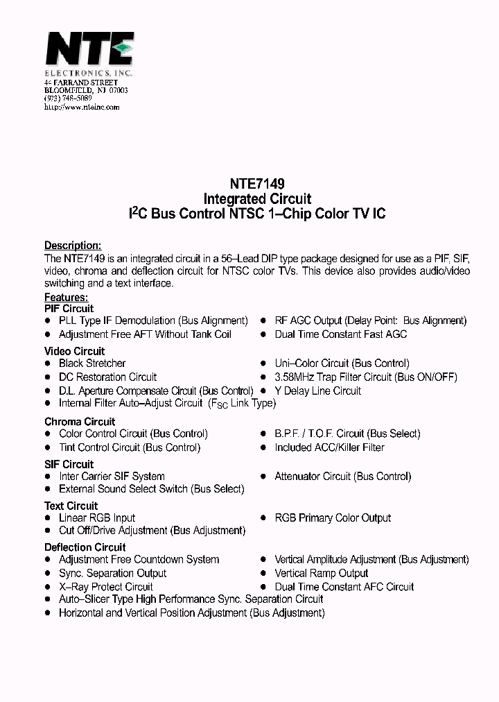 NTE7149_1291279.PDF Datasheet