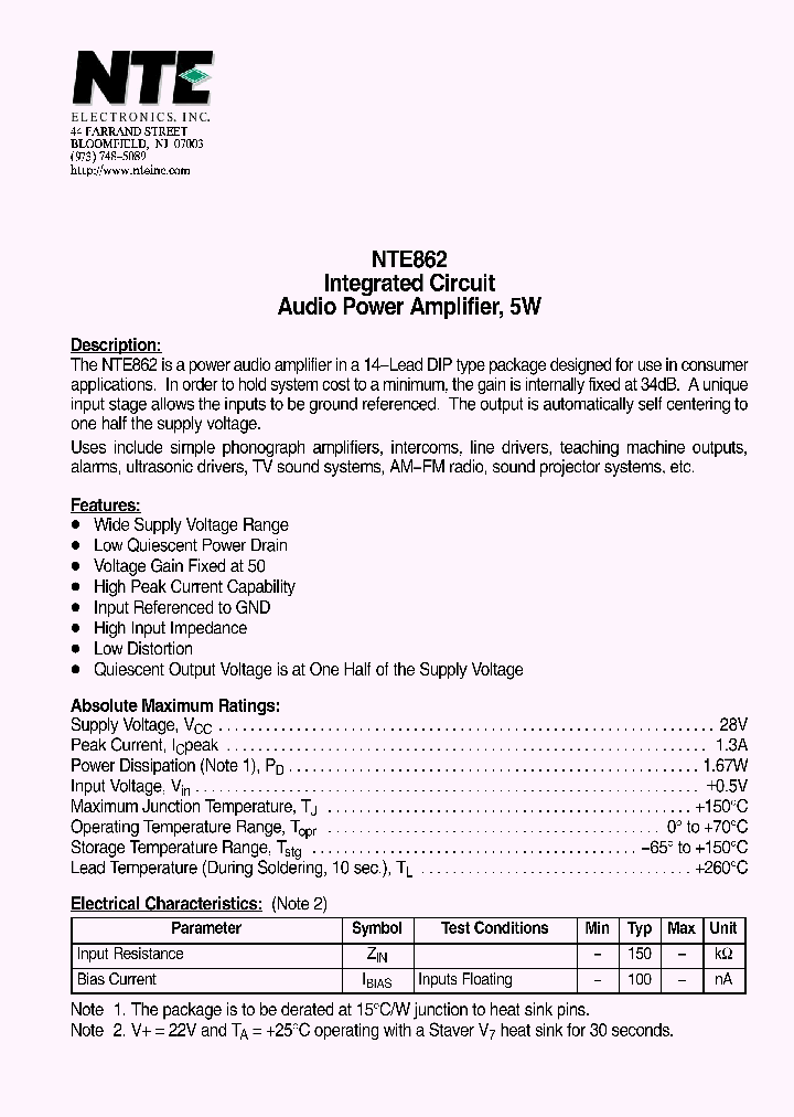 NTE862_1291351.PDF Datasheet