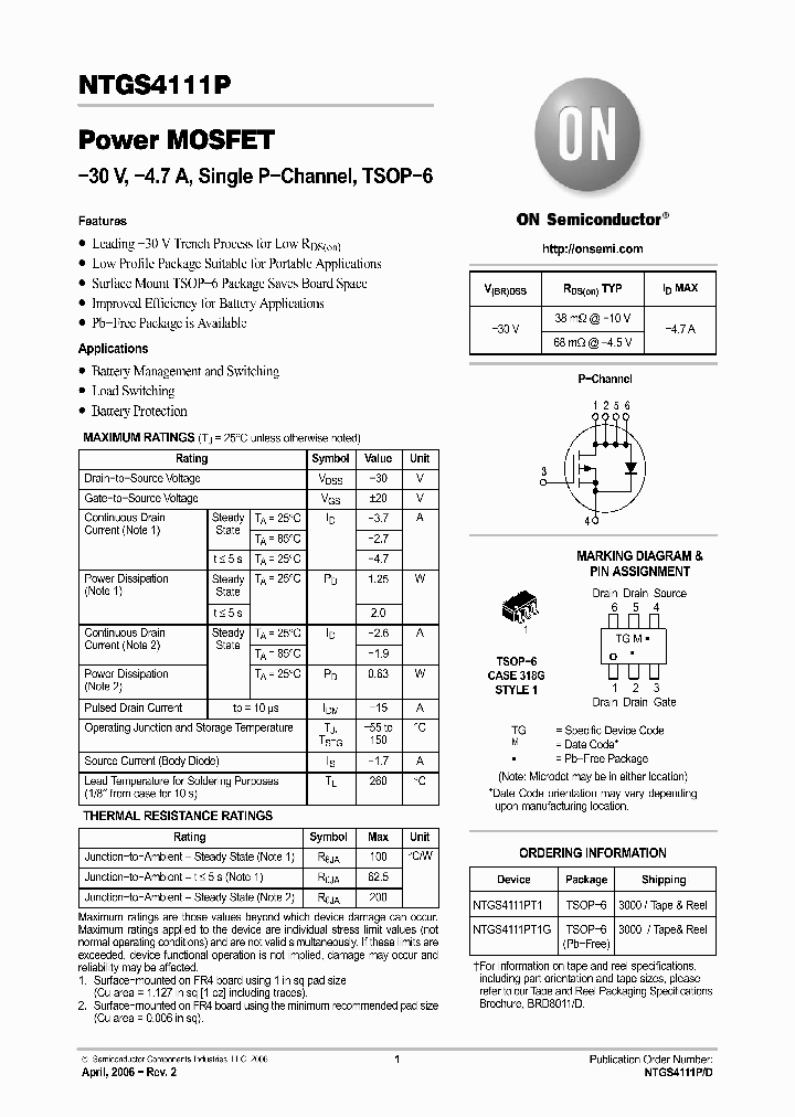 NTGS4111PT1G_702948.PDF Datasheet