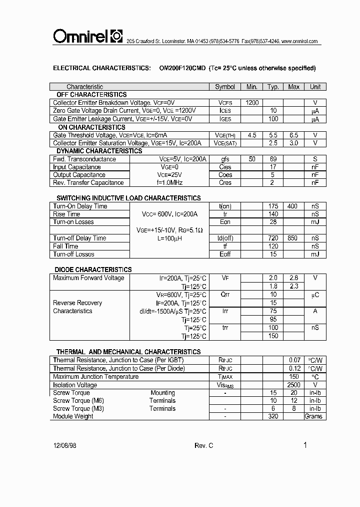 OM200F120CMD_1291895.PDF Datasheet