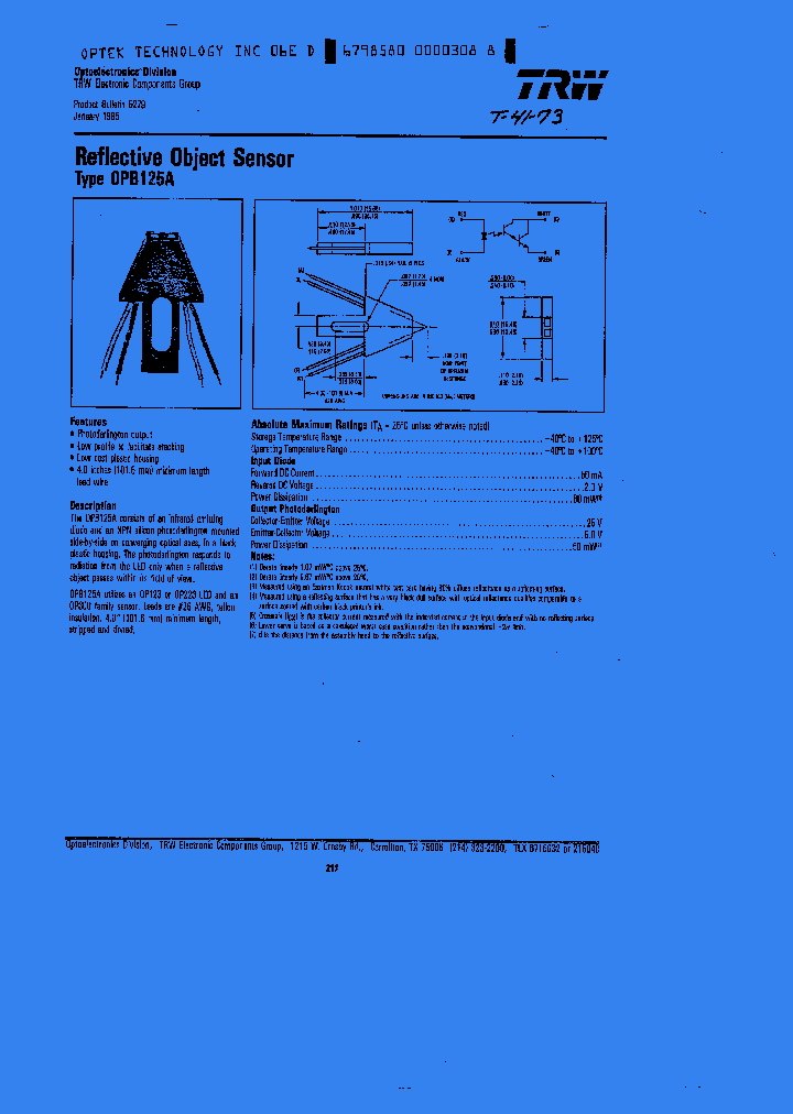 OPB125A_1292337.PDF Datasheet