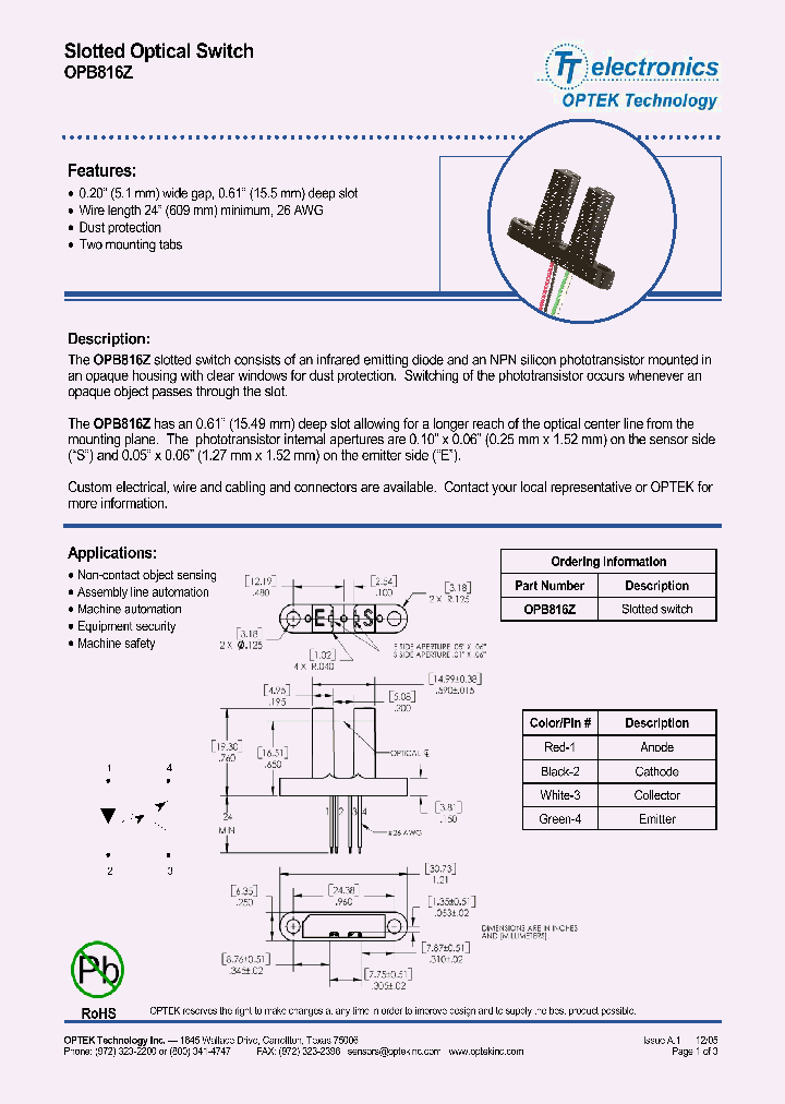 OPB816Z_1292374.PDF Datasheet