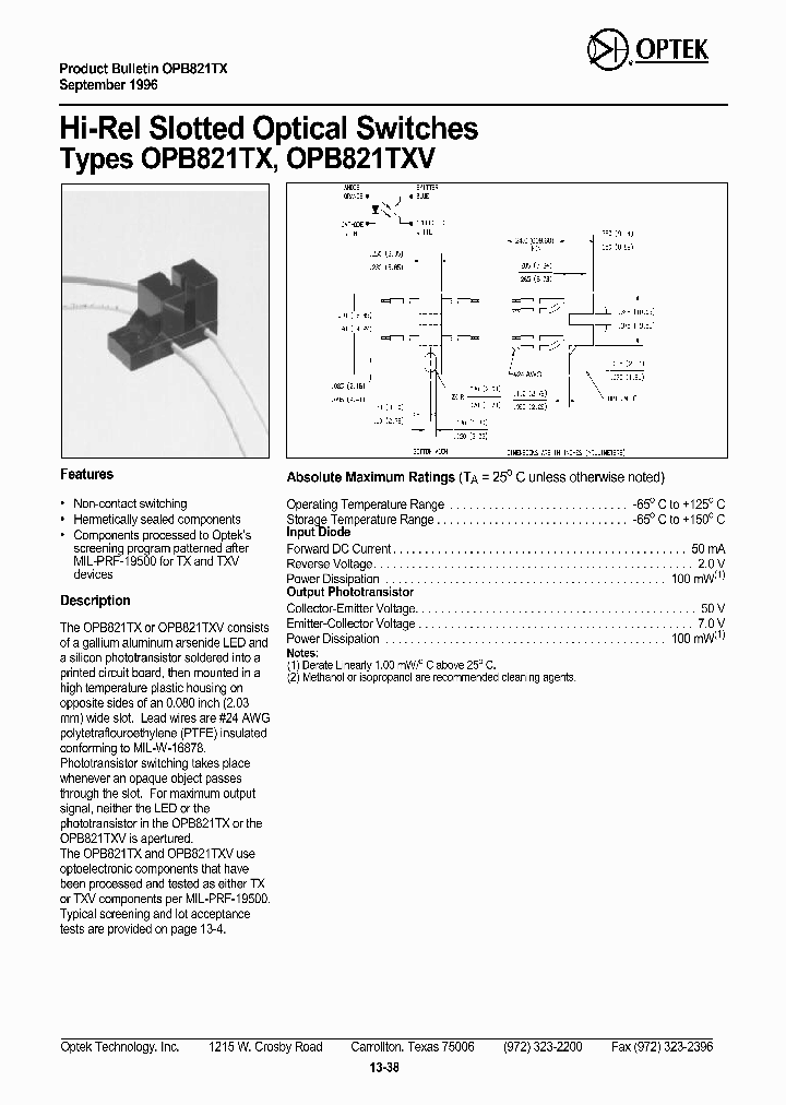 OPB821XV_1292381.PDF Datasheet