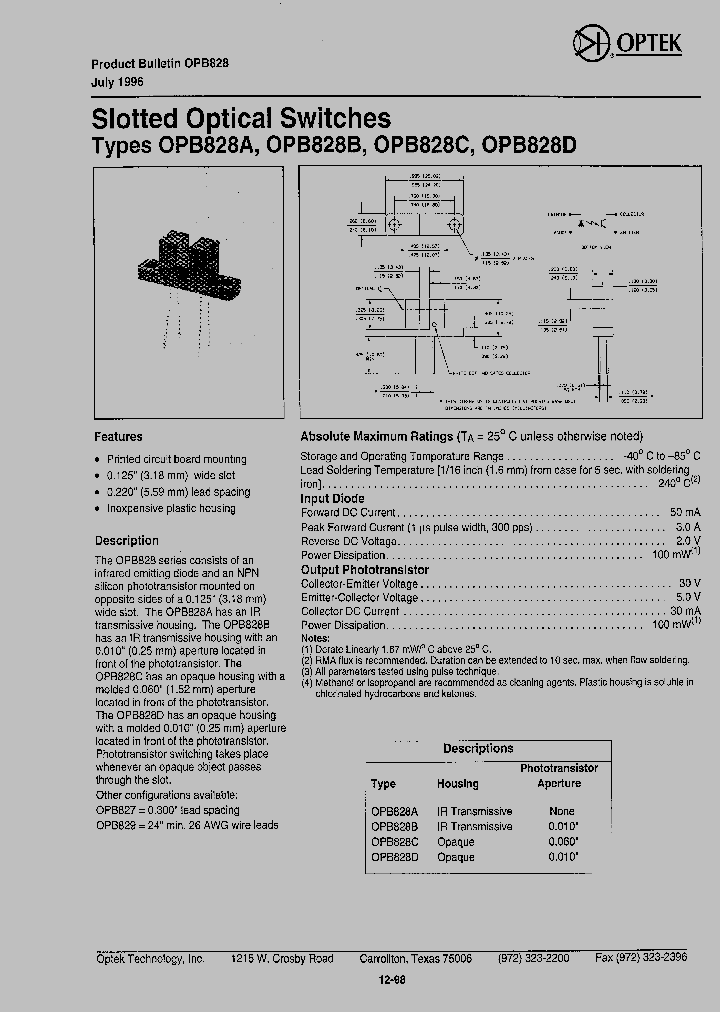 OPB828D_1292388.PDF Datasheet