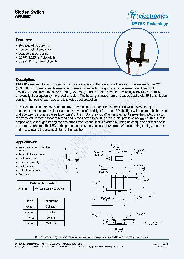 OPB885Z_1292410.PDF Datasheet