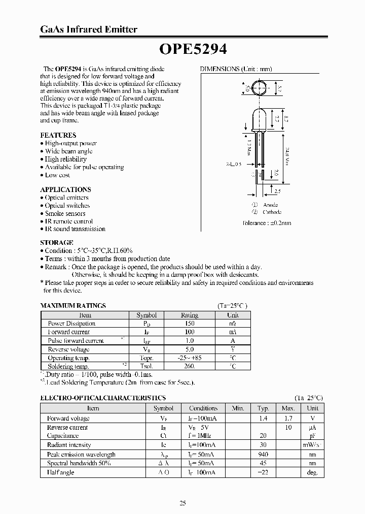 OPE5294_1292418.PDF Datasheet