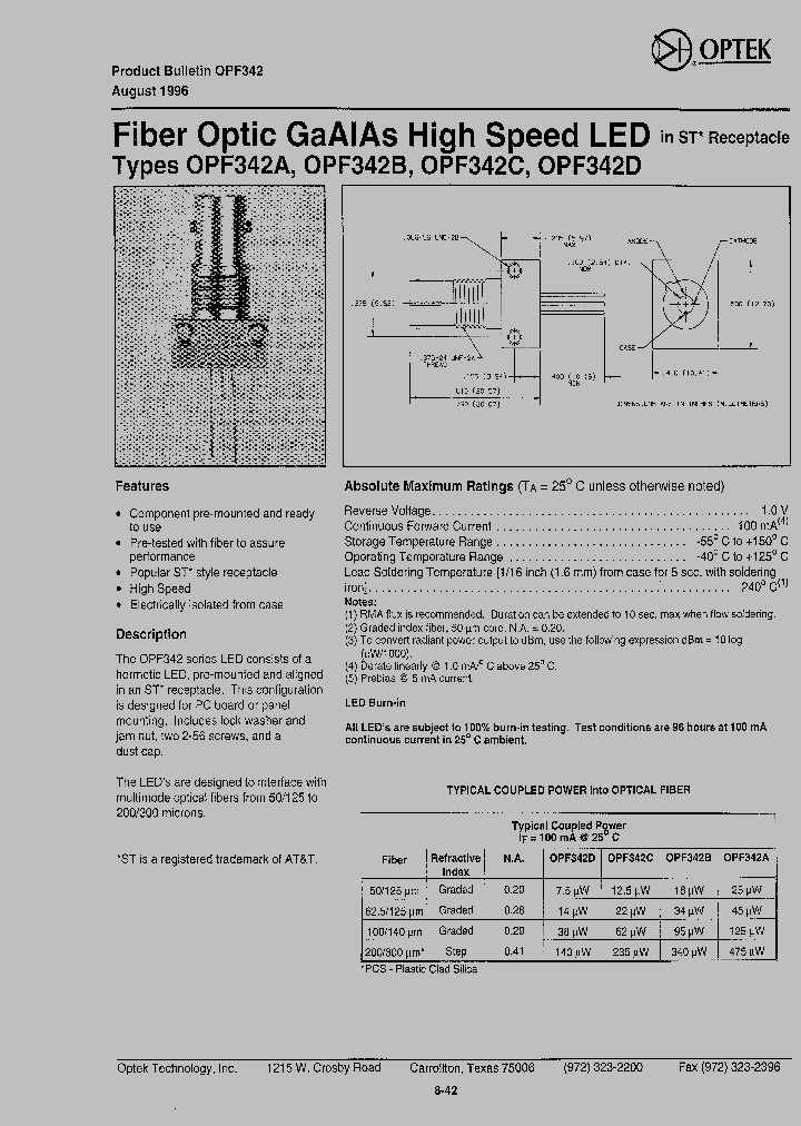 OPF342A_1292431.PDF Datasheet