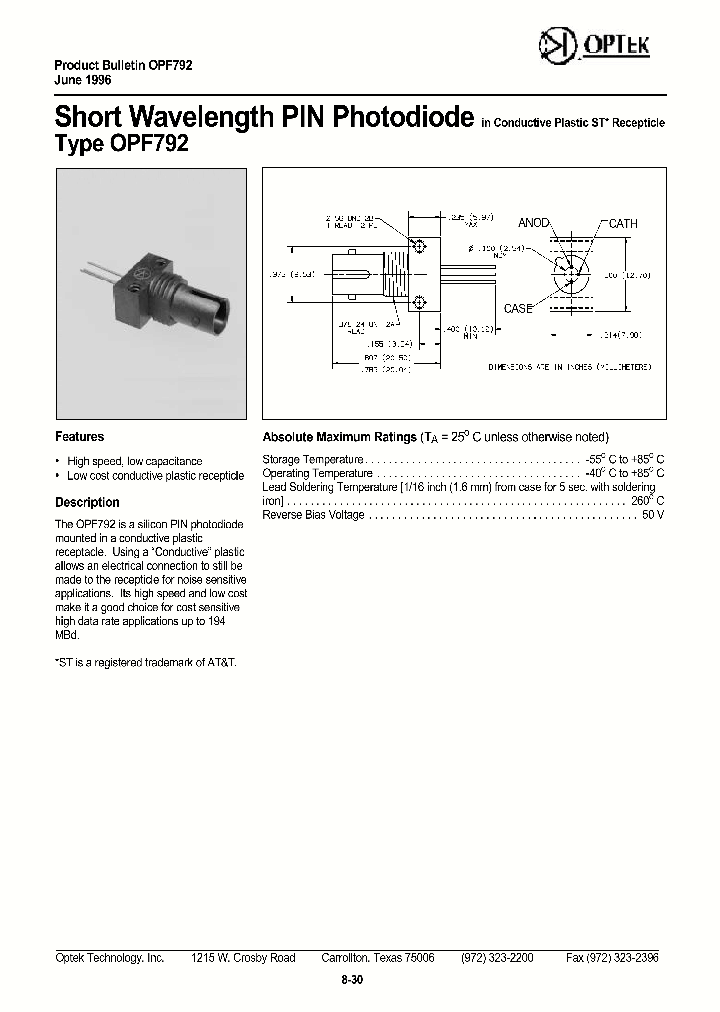 OPF792_1292455.PDF Datasheet