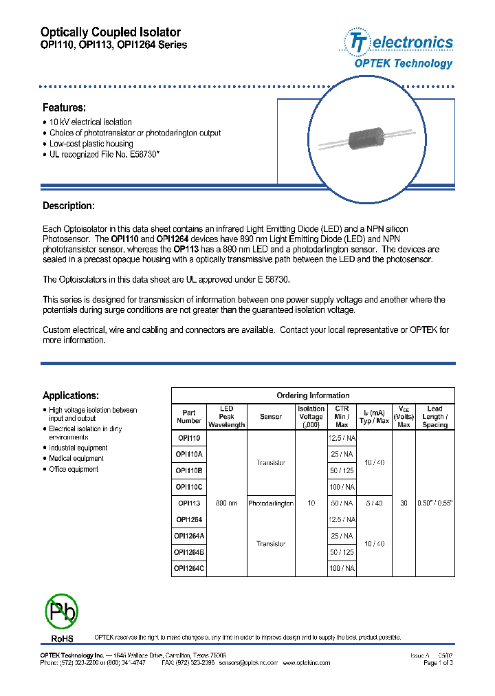 OPI11007_1158539.PDF Datasheet