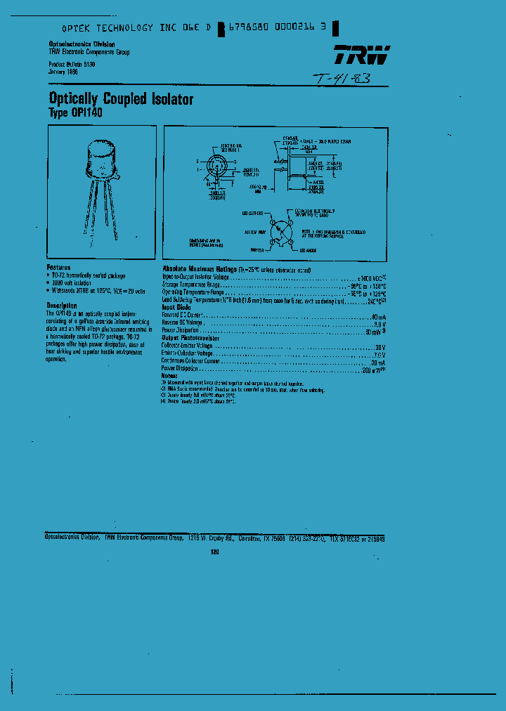 OPI140_1292457.PDF Datasheet
