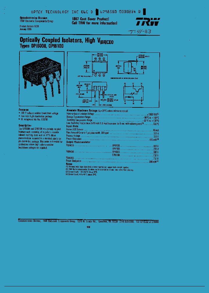 OPI6100_1292474.PDF Datasheet