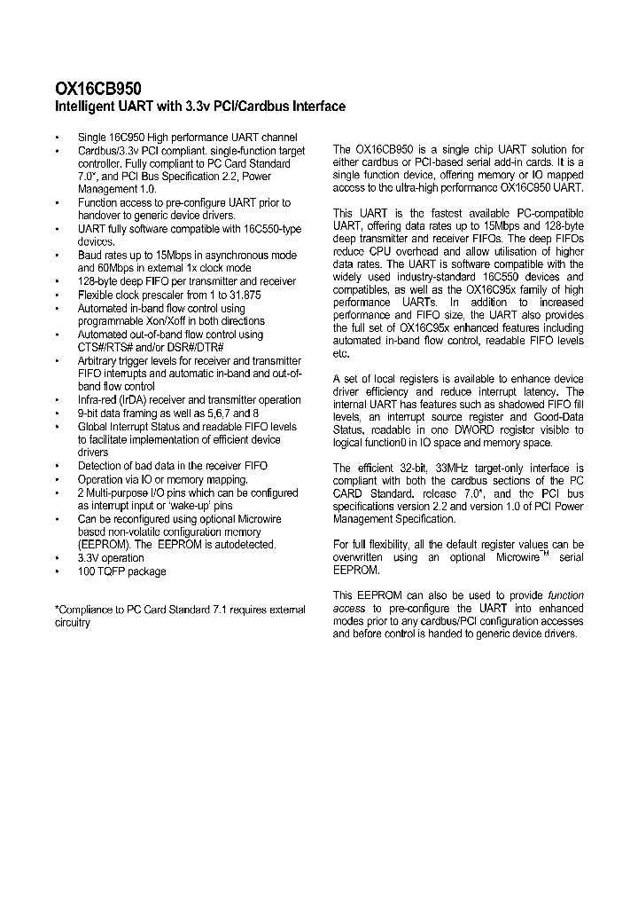 OX16CB950_1292606.PDF Datasheet