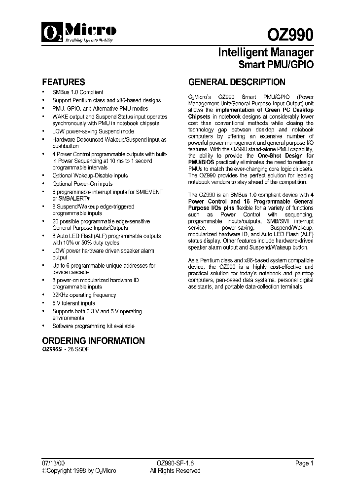 OZ990S_1292640.PDF Datasheet