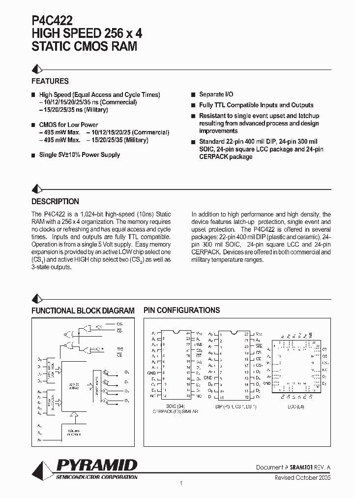 P4C422-10PC_1078837.PDF Datasheet