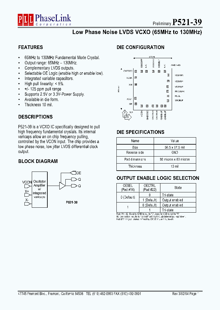P521-39DC_1293017.PDF Datasheet