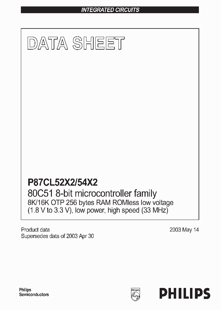P87CL54X2BDH_1293250.PDF Datasheet