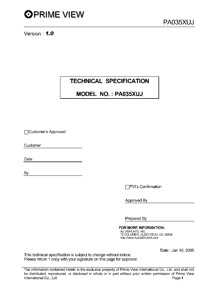 PA035XUJ_1293340.PDF Datasheet