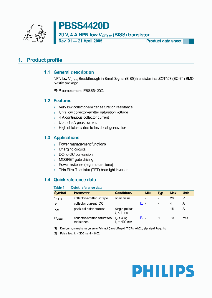PBSS4420D_1293764.PDF Datasheet