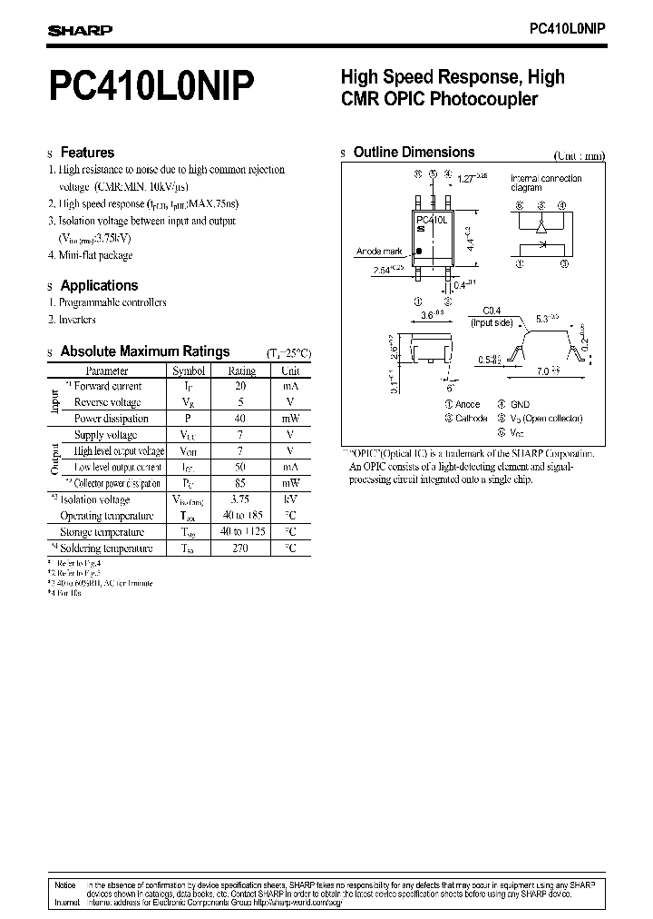 PC410L0NIP_1027990.PDF Datasheet