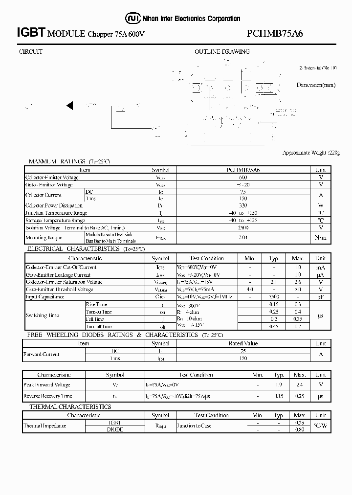 PCHMB75A6_1294364.PDF Datasheet