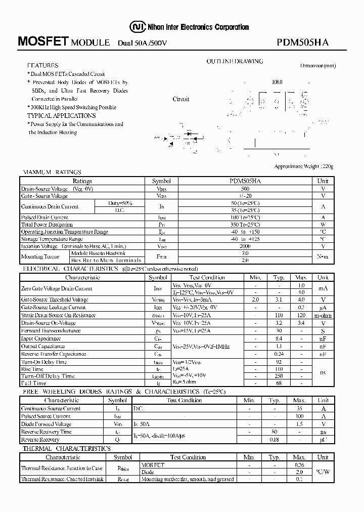 PDM505HA_1294704.PDF Datasheet