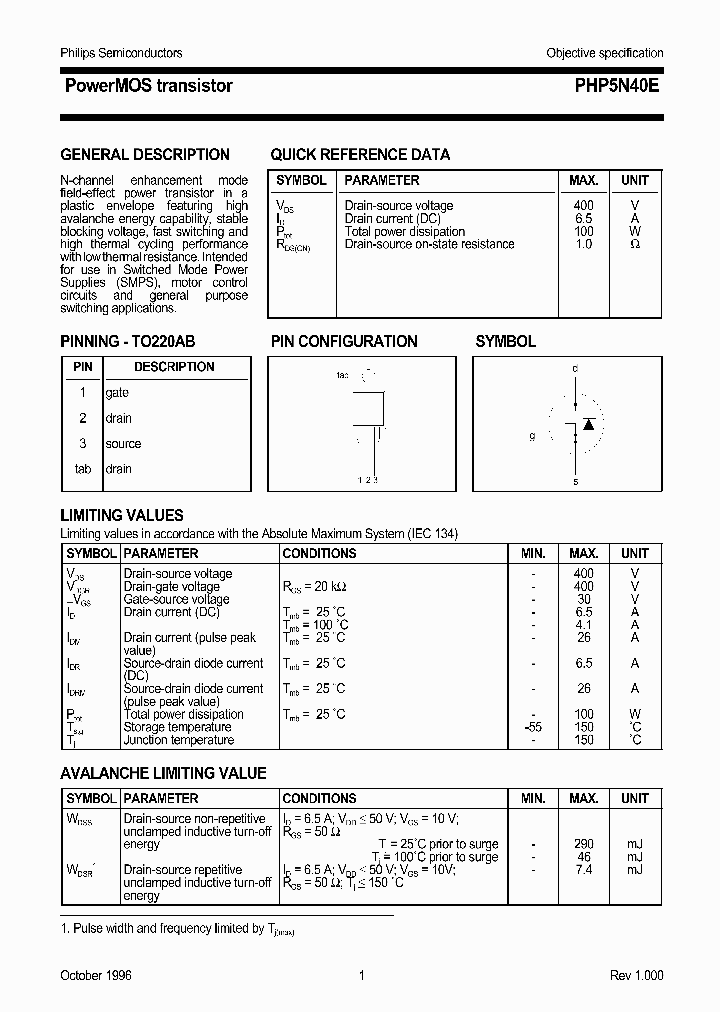 PHP5N40E_1145725.PDF Datasheet