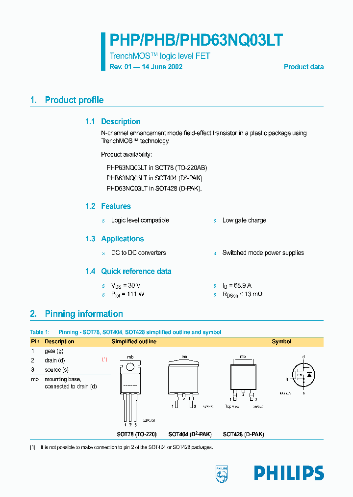 PHP63NQ03LT_1295610.PDF Datasheet