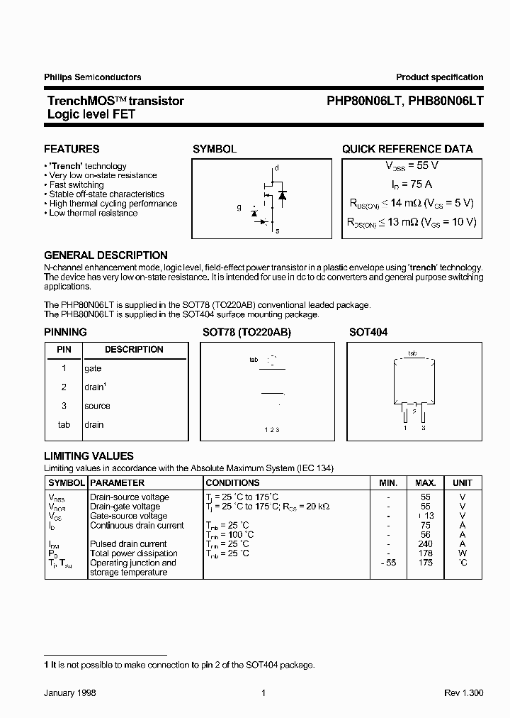 PHP80N06LT_1295626.PDF Datasheet