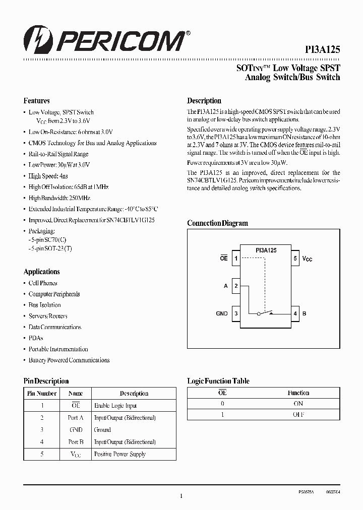 PI3A125TX_1295744.PDF Datasheet