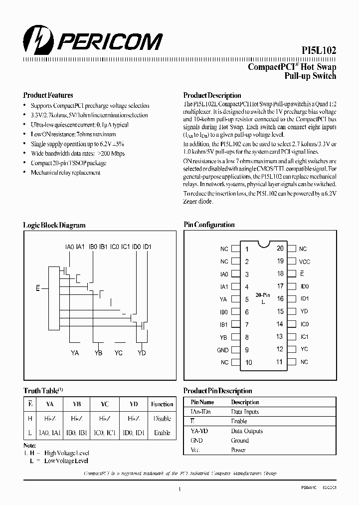 PI5L102_1102234.PDF Datasheet