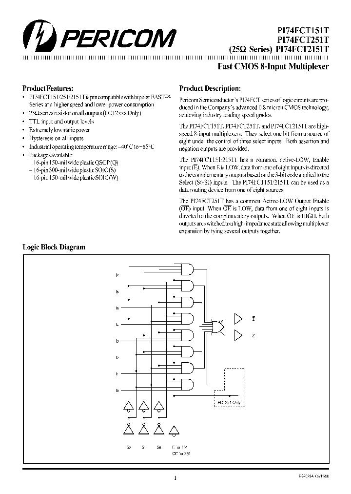 PI74FCT251T_1295986.PDF Datasheet