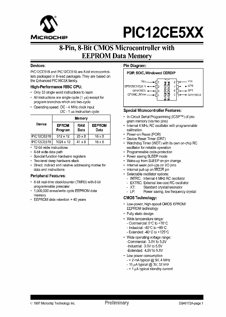 PIC12CE519_1296086.PDF Datasheet