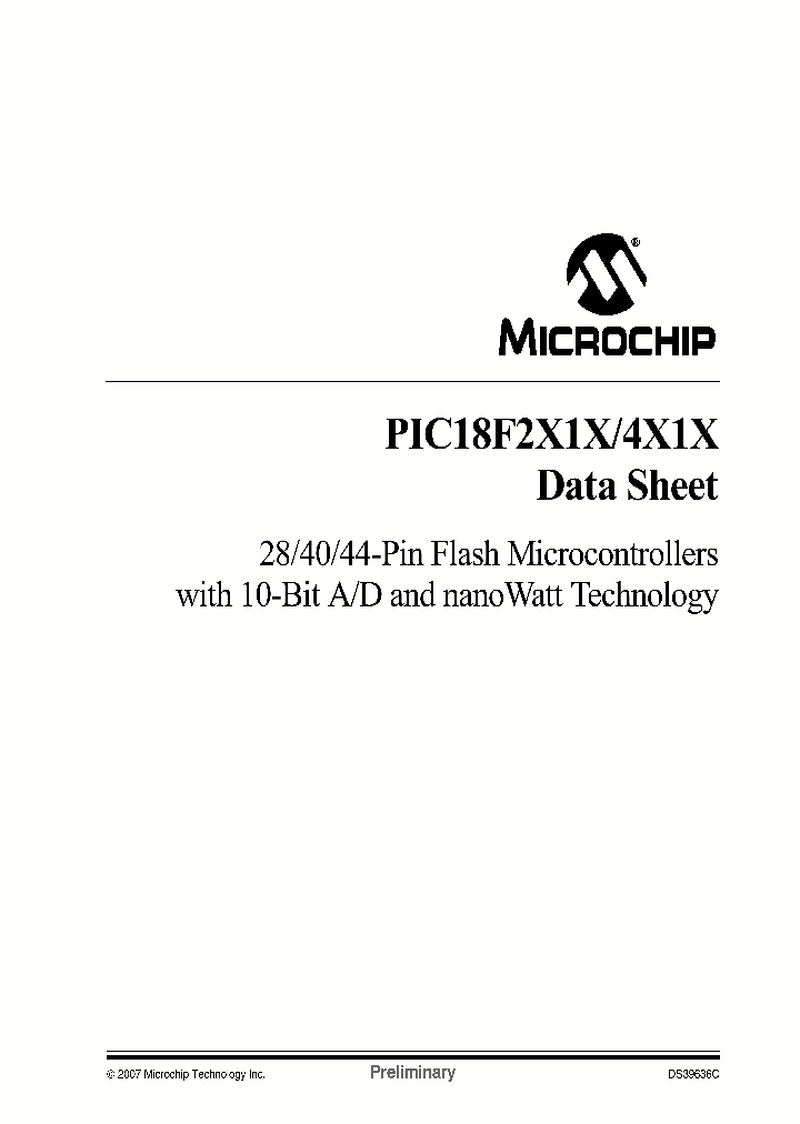 PIC18LF4610_1296221.PDF Datasheet