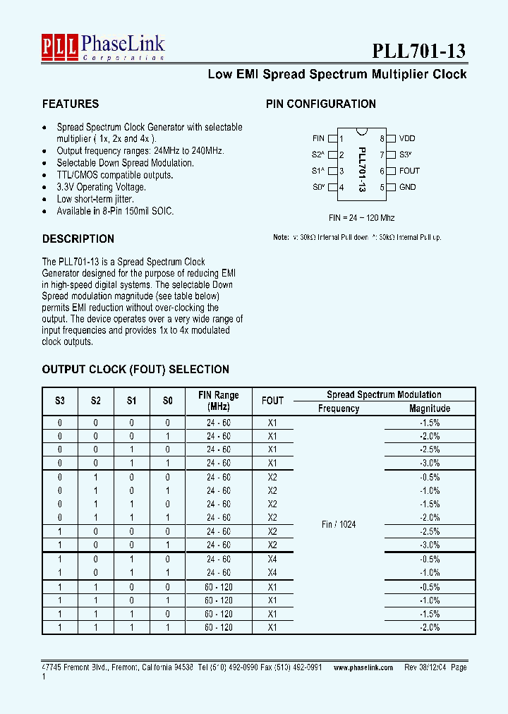 PLL701-13SI_1296551.PDF Datasheet