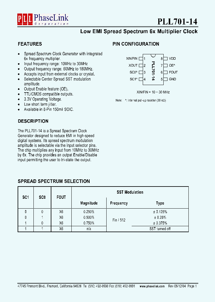 PLL701-14SI_1296552.PDF Datasheet