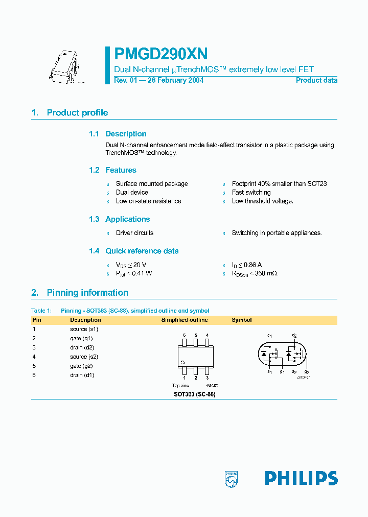 PMGD290XN_1296995.PDF Datasheet