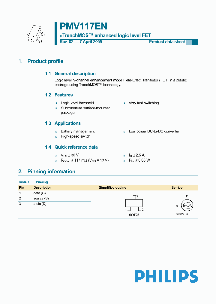 PMV117EN_1297054.PDF Datasheet