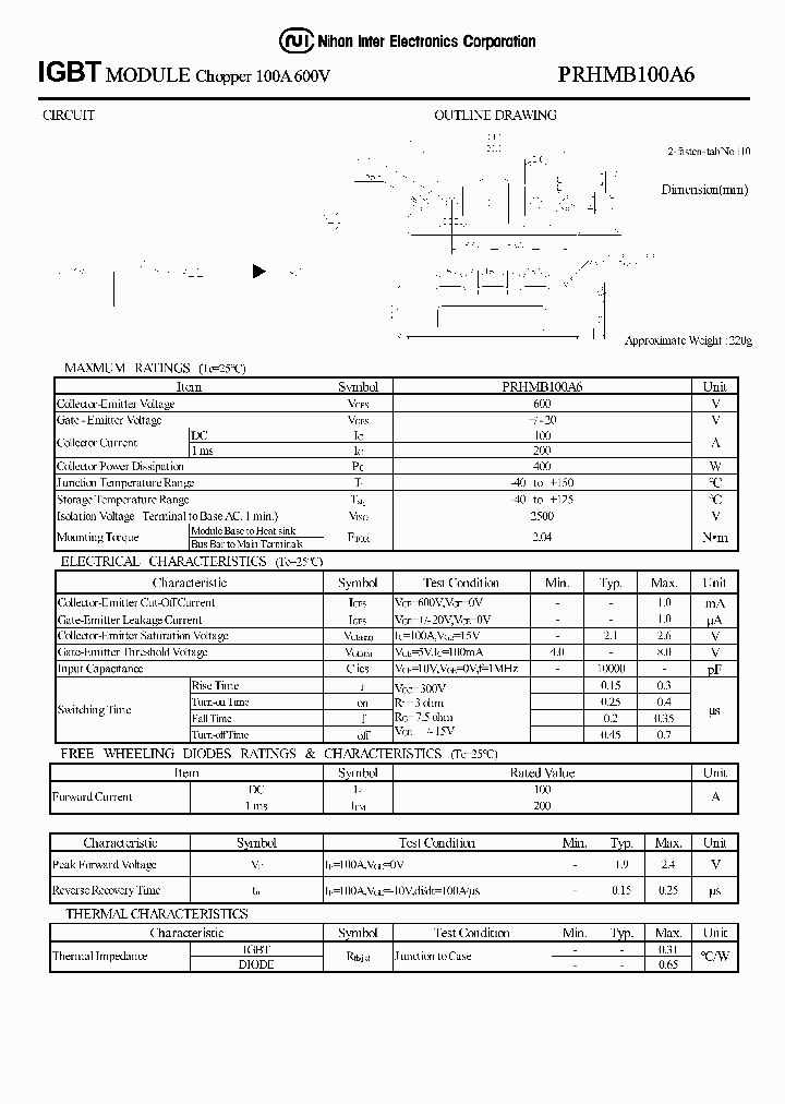 PRHMB100A6_1297438.PDF Datasheet