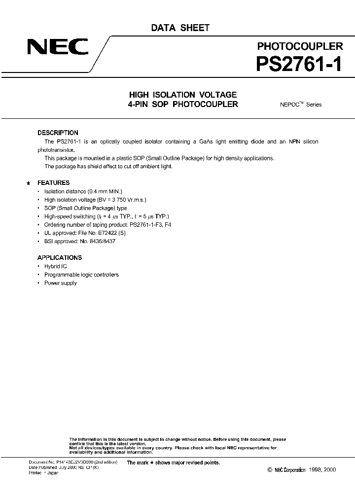 PS2761-1_1155016.PDF Datasheet