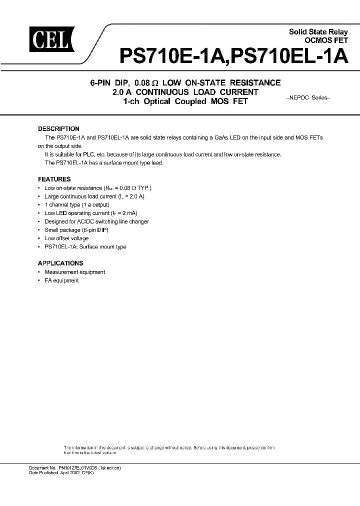 PS710EL-1A-E4-A_1297658.PDF Datasheet