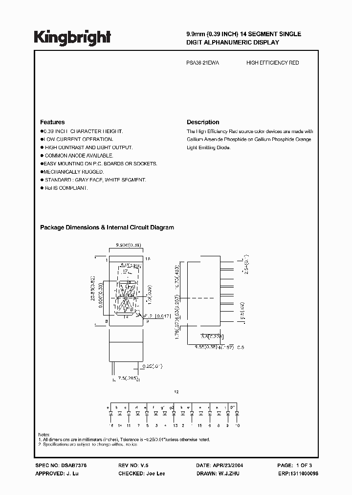 PSA39-21EWA_1297779.PDF Datasheet