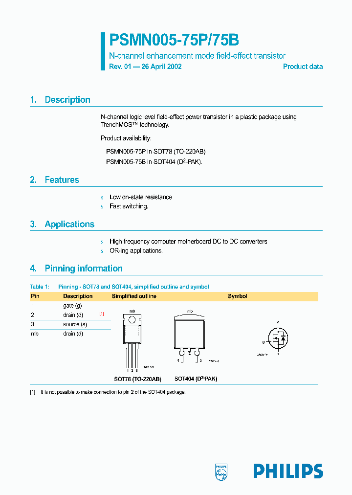 PSMN005-75P_1297857.PDF Datasheet