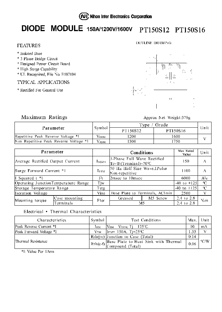 PT150S12_1016740.PDF Datasheet