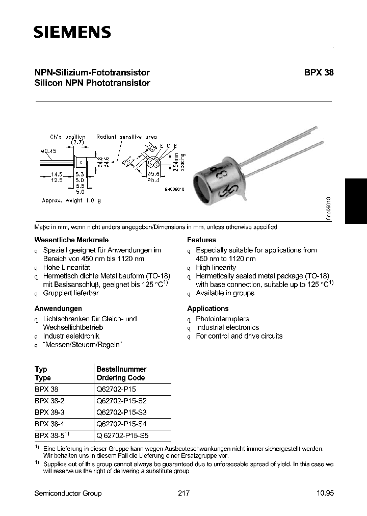 BPX38_1220099.PDF Datasheet