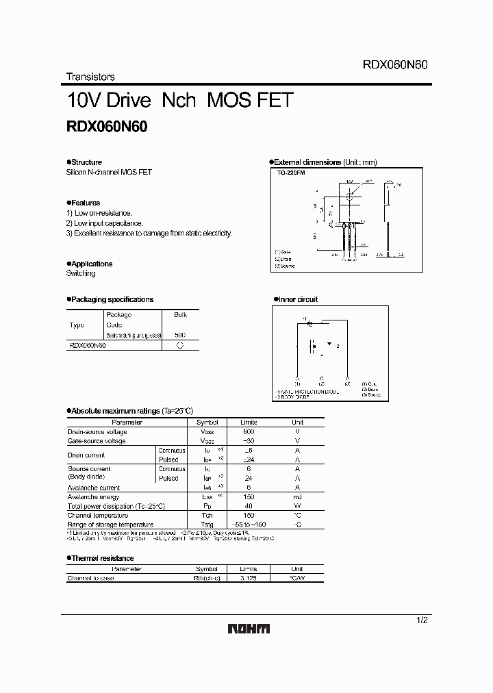RDX060N60_1301029.PDF Datasheet