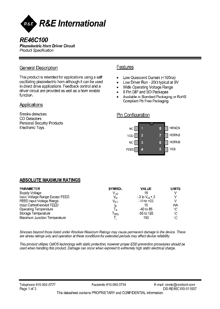 RE46C100_1107731.PDF Datasheet