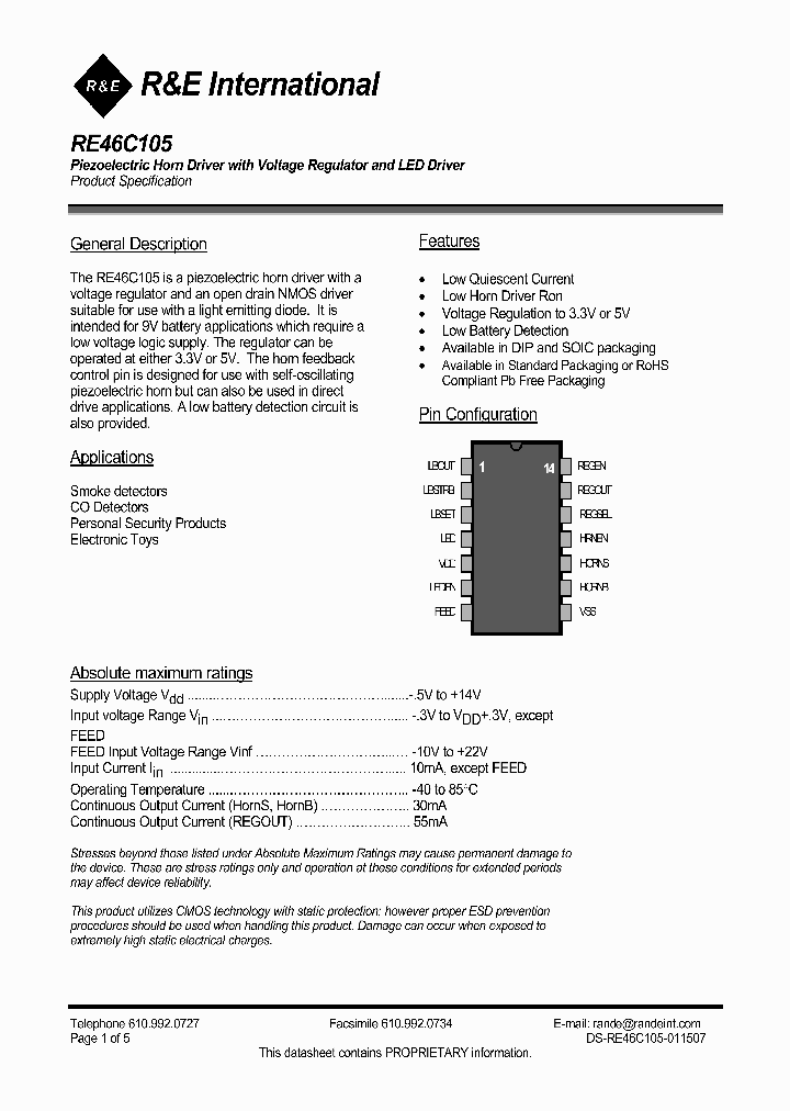 RE46C105_1039736.PDF Datasheet