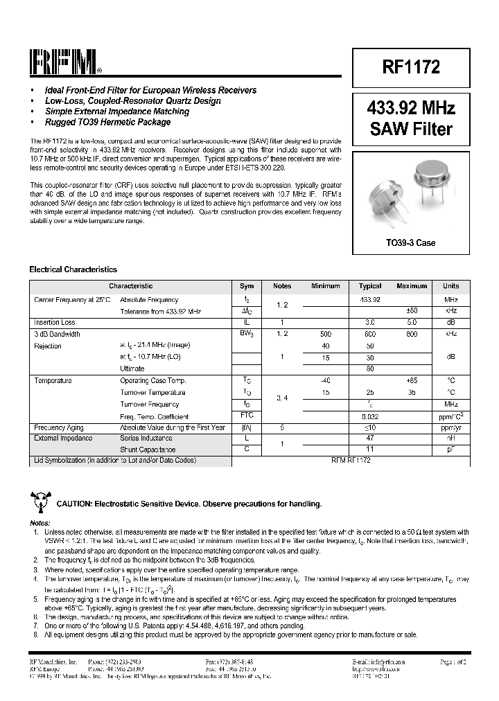 RF1172_1301167.PDF Datasheet