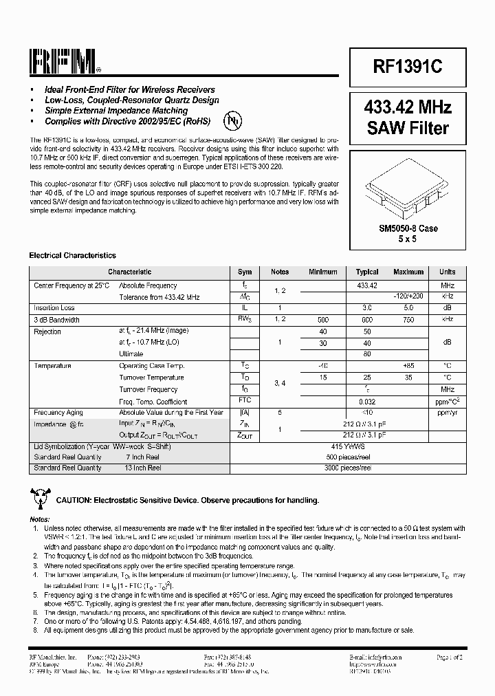 RF1391C_1301197.PDF Datasheet